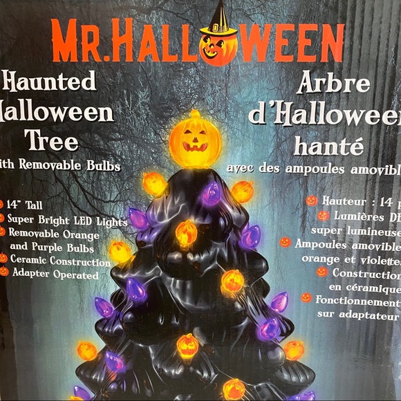 Mr Halloween Ceramic Tree Haunted Black 14 NEW